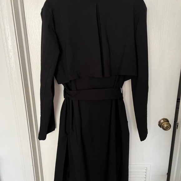 Marla Wynne Black Trench Coat Size L - Picture 5 of 8